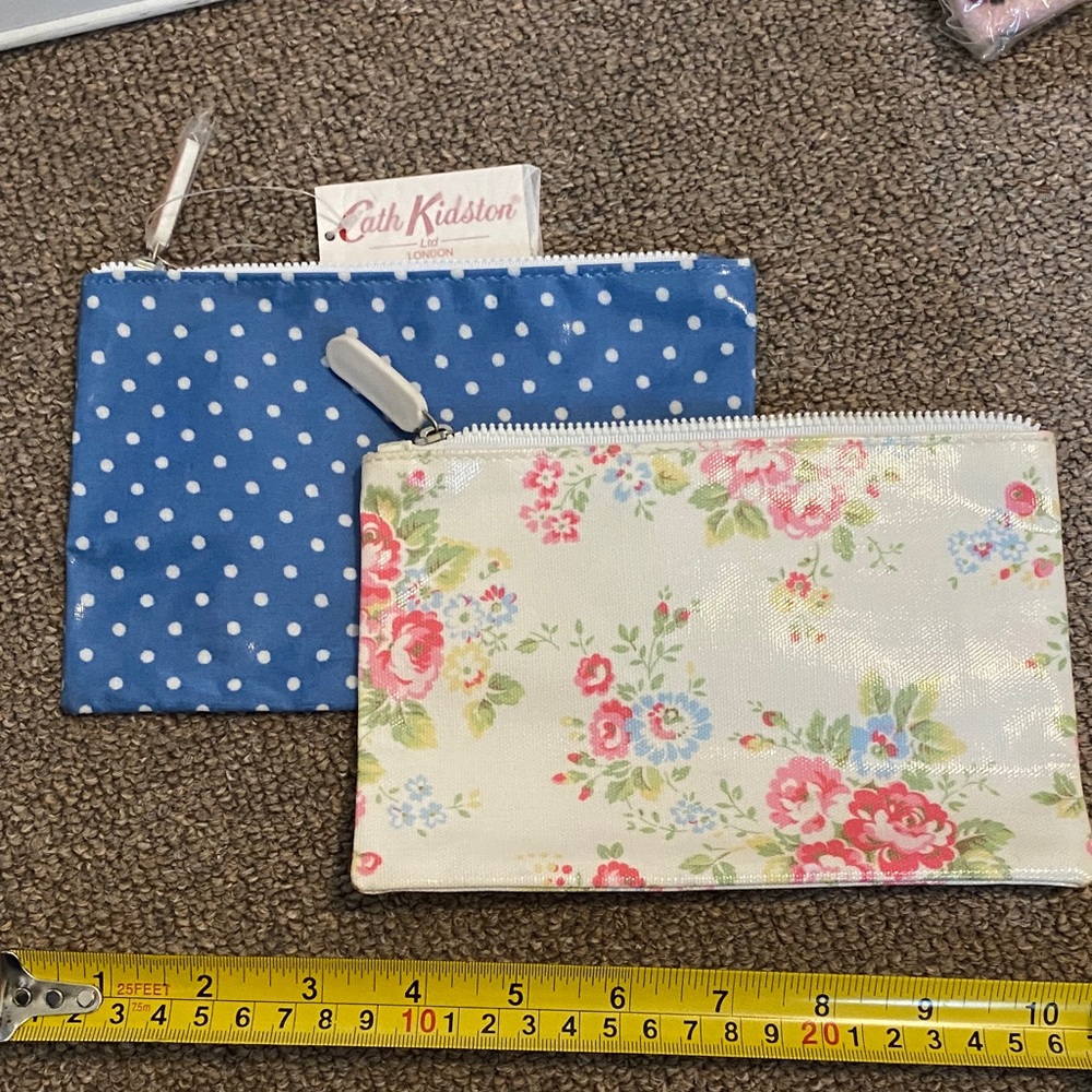 Cath Kidston Blue Polka Dot and Floral Pouches
